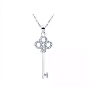 Key Necklace 925 Sterling Silver Cubic Zircon